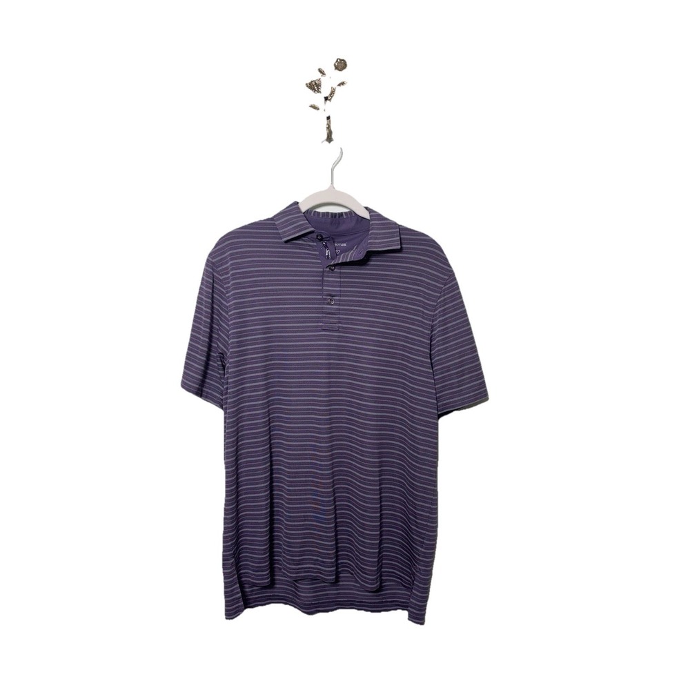 Bobby Jones XH2O Mens Golf Polo Shirt Small Purple Stripe Performance